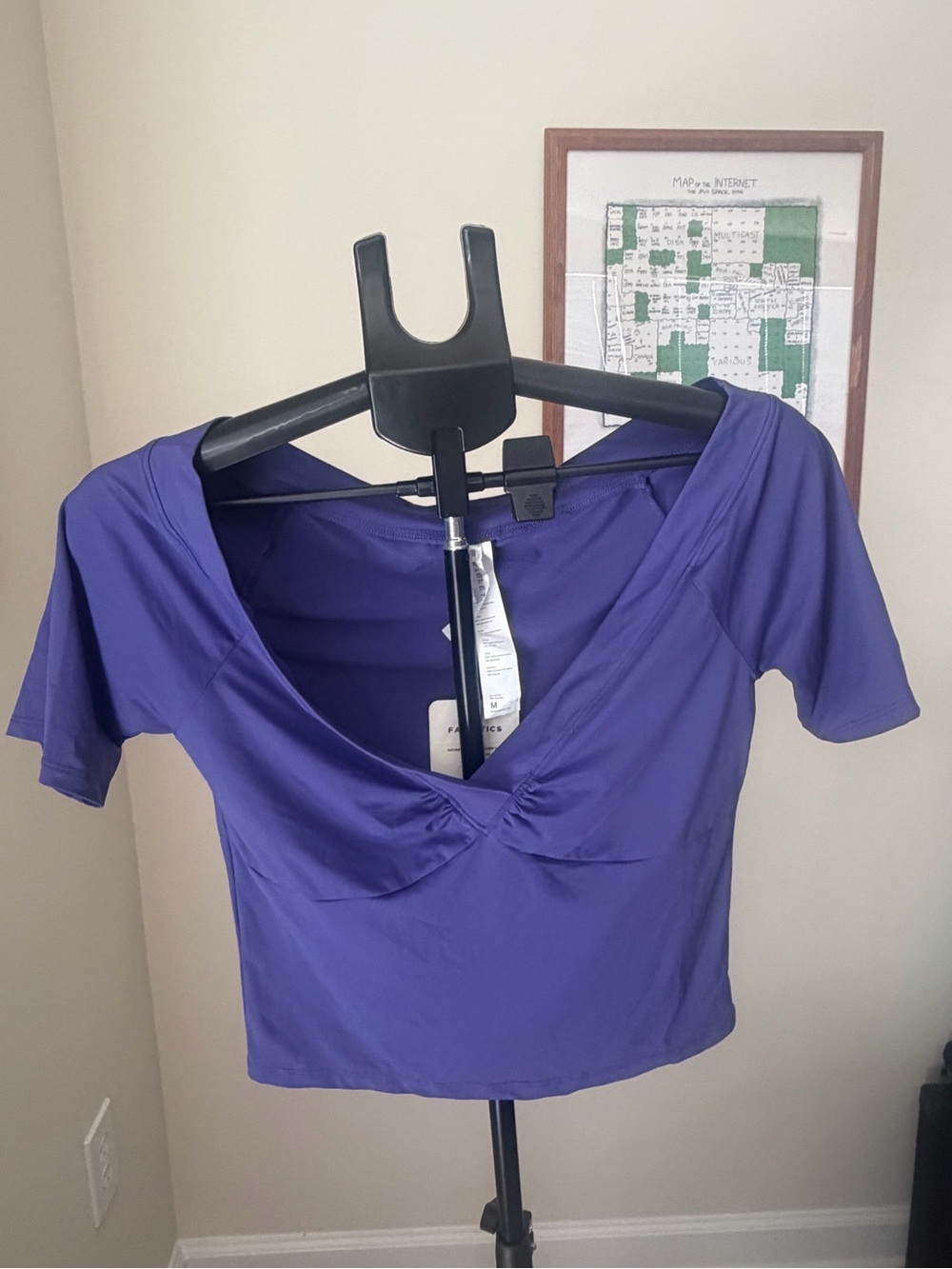 Fabletics Purple V-Neck Crop Top